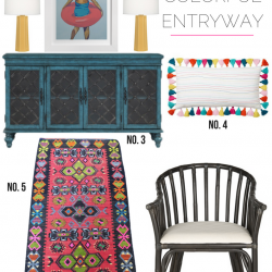 color filled entry way