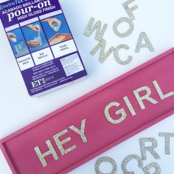 typography glitter wall hanging