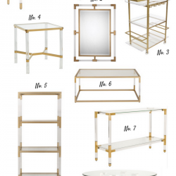 lucite and brass furniture round up