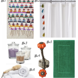 colorful bath accessories