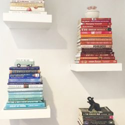 color coded bookshelf
