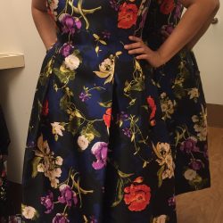tahari floral fit and flaire