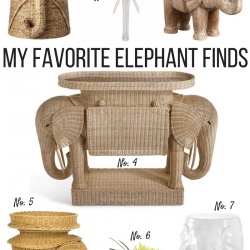 a round up of elephant home decor finds