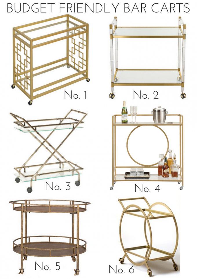 round up of budget friendly bar carts