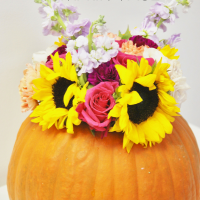 DIY Pumpkin Vase Floral Arrangment