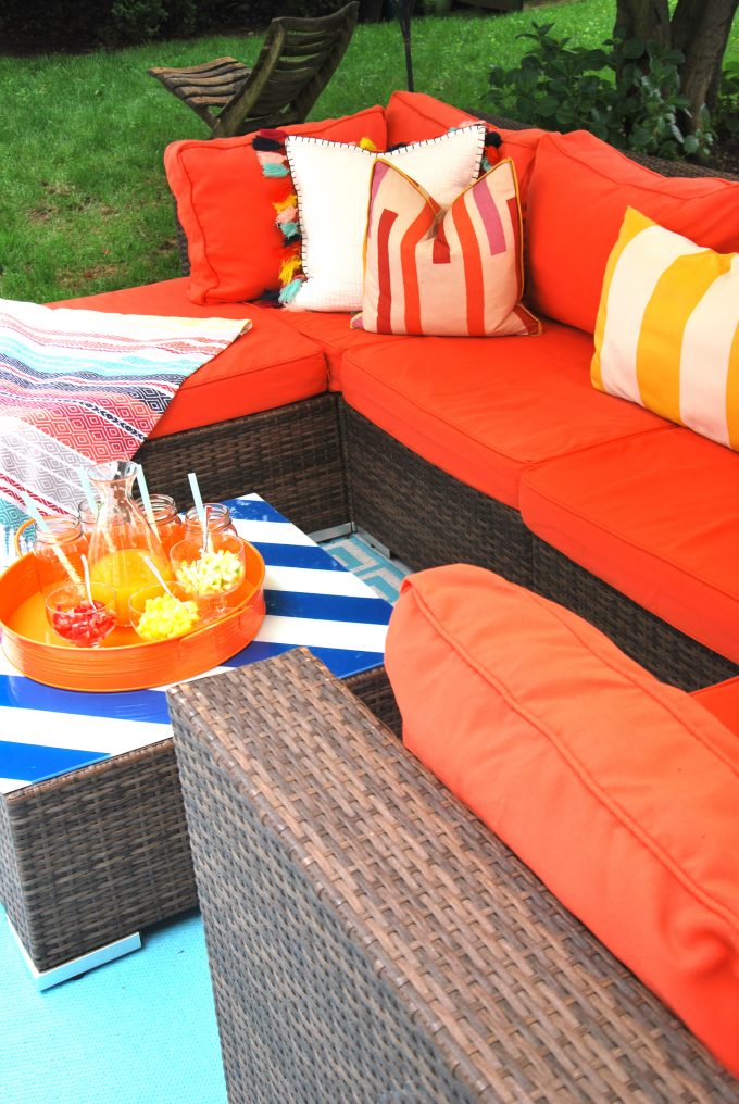 chic orange outdoor sectional perfect for outdoor living