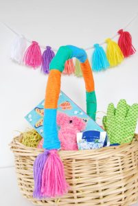 colorful tassel easter basket