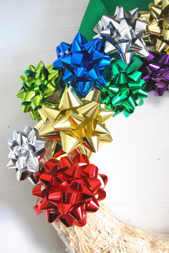 diy gift bow filled wreath