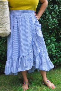ruffled stripe skirt jcrew