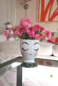 girl face vase
