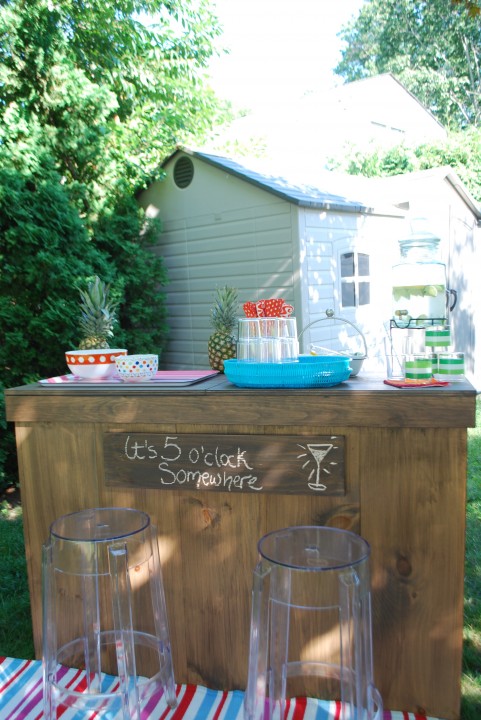 outdoor bar with built in cooler