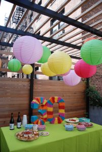 outdoor colorful garden party