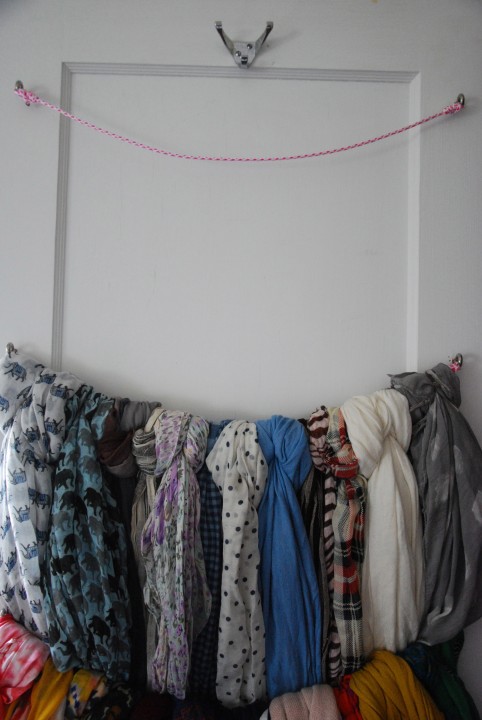 diy scarf hanging solution