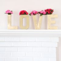 DIY Gold Letter Vases