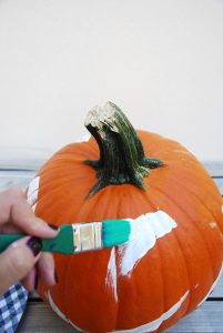 abstract painting on a pumpkin
