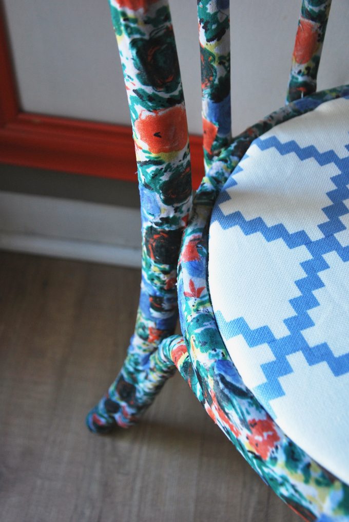 diy decoupage a chair with fabric