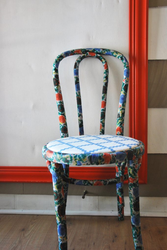 diy decoupage fabric chair
