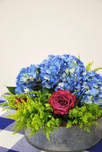 supermarket flowers into floral centerpiece