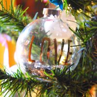 Easy DIY Rub On Letter Ornament