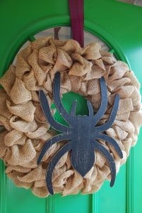 halloween wreath with spider