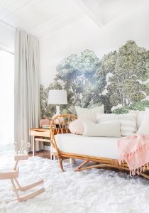 natural and pink nursery