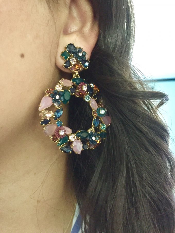 jcrew colorful floral hoop earrings