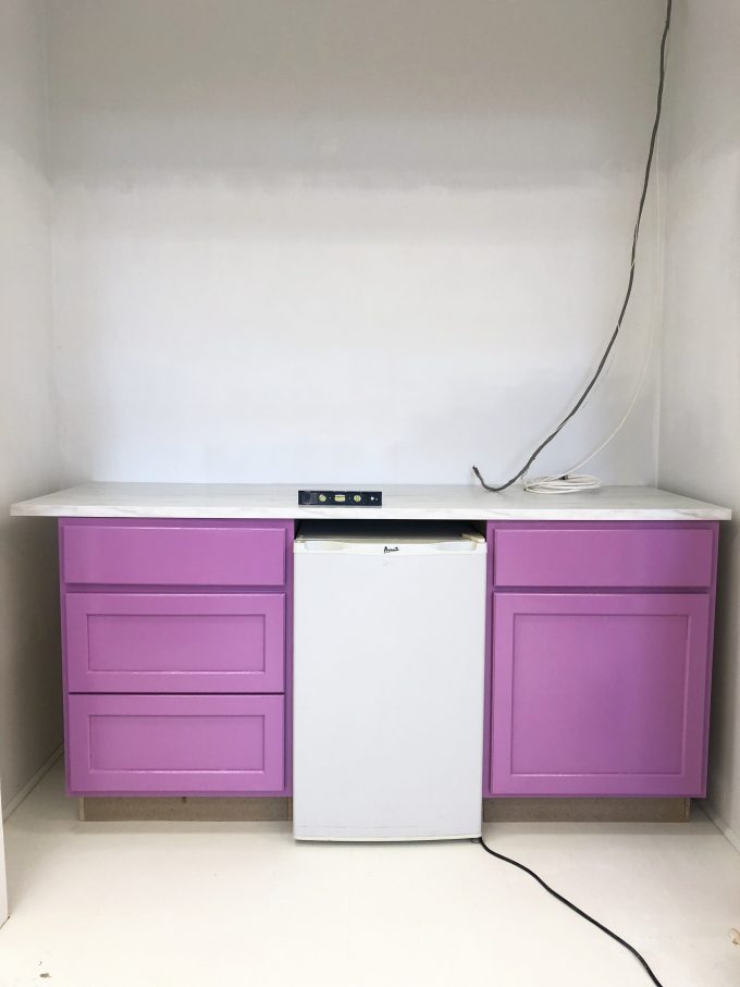 bold kitchenette cabinets