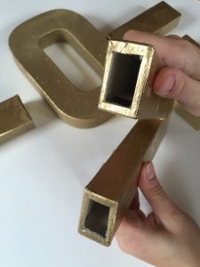 easy metallic gold letter vases