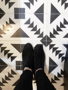 overstock black and white cement tile