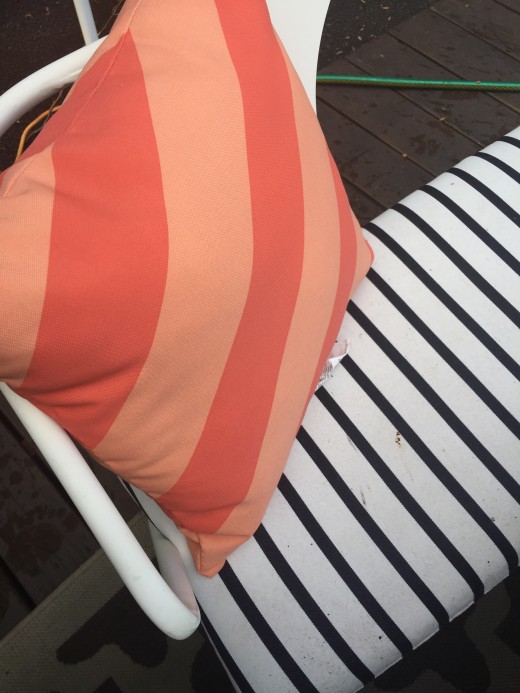 diagonal striped pillow