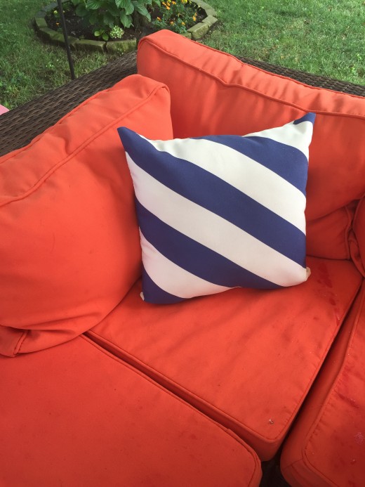 diagonally striped pillow 