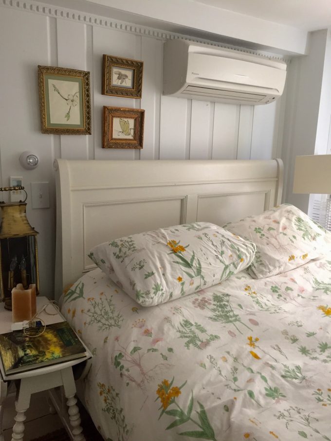 bedroom with floral details