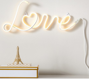 love neon sign from pottery barn