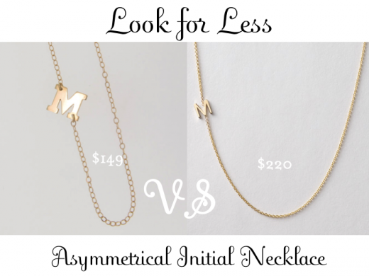 look for less asymmetrical initial necklace