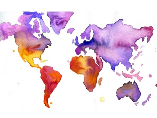 watercolor map