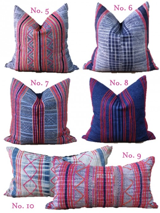 vintage tribal hemp pillows