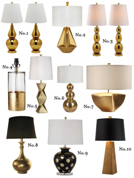 gold table lamp round up