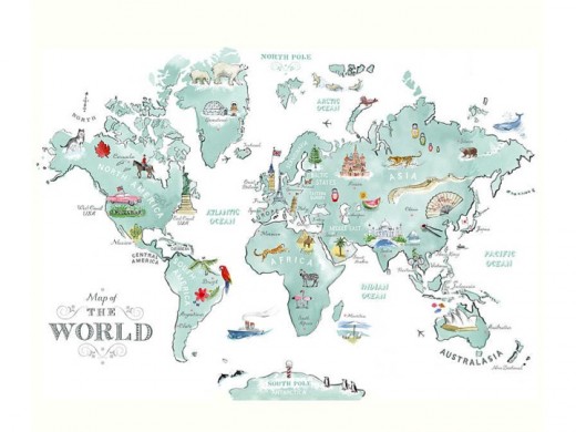 illustrated world map