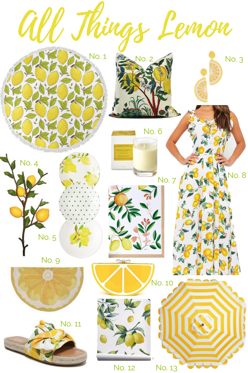 a fashion and home decor lemon round up