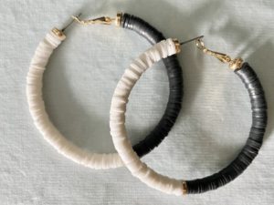 black and white beaded earrings