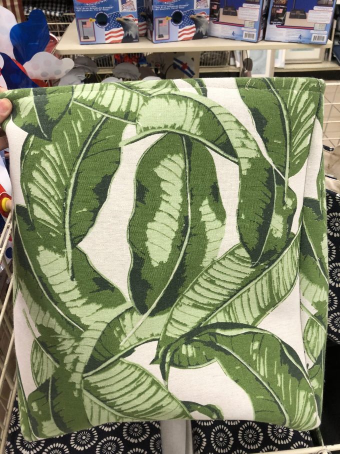 palm leaf canvas tote