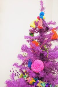 christmas-tree-with-pom-pom-ornaments