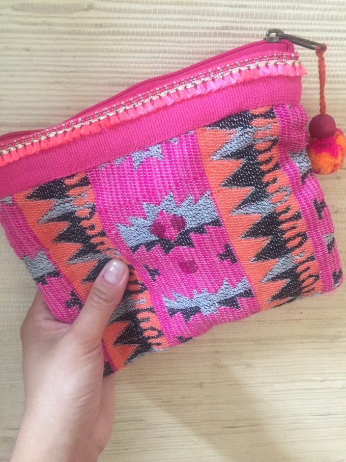 pink tapestry tote