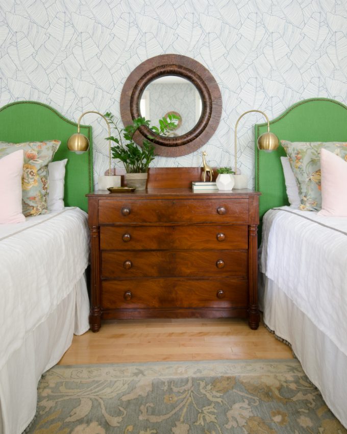 colorful new traditional guest bedroom