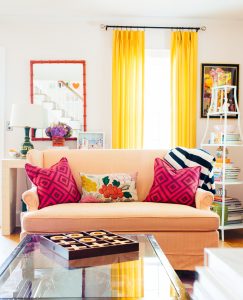 bright and colorful living room
