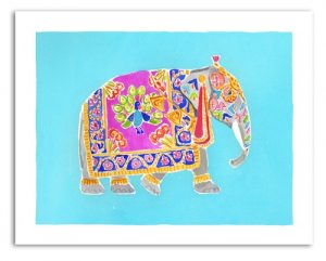 elephant watercolor print