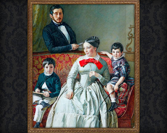 family reproduction royal oil portrait