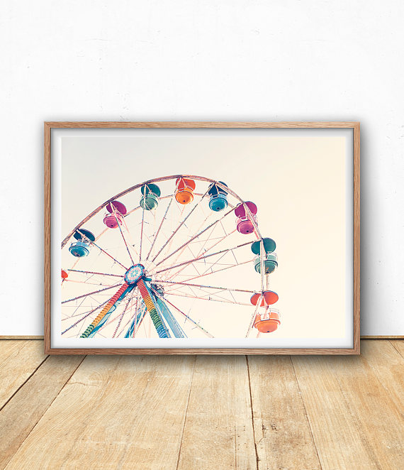 colorful ferris wheel photography print