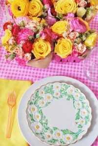 HOT PINK GINGHAM TABLECLOTH FOR SPRING TABLESCAPE