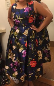 tahari floral fit and flaire